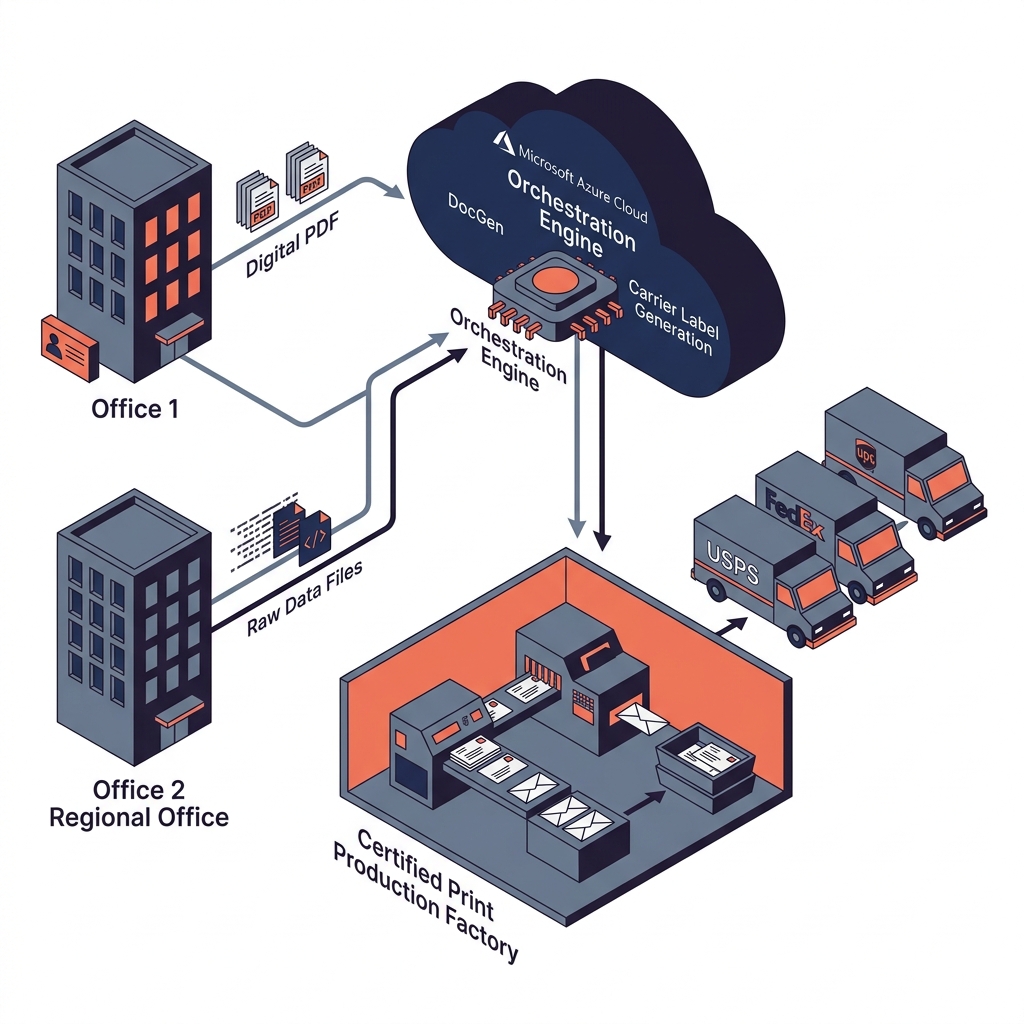 Print-and-Ship Azure Architecture Diagram